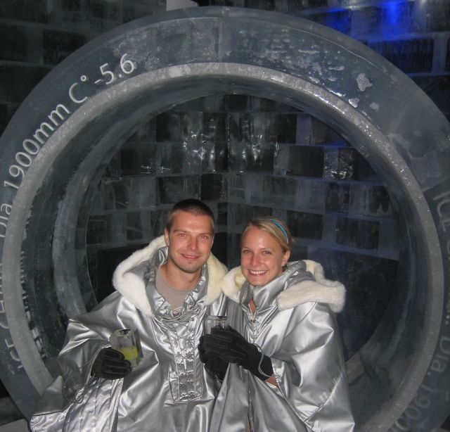 Kim Meyer and Igor Sushko at the Ice Bar Tokyo