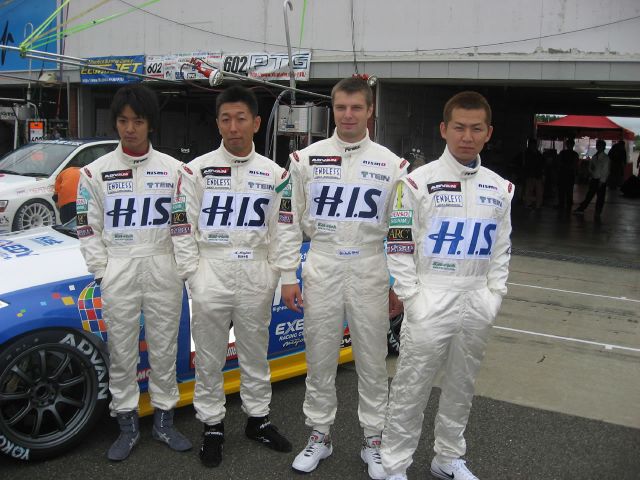 The four drivers of the #333 Z for Tokachi 24 hour race.
From left - Sugino-san, Maejima Shuji-san, Igor Sushko, and Yamazaki Ma