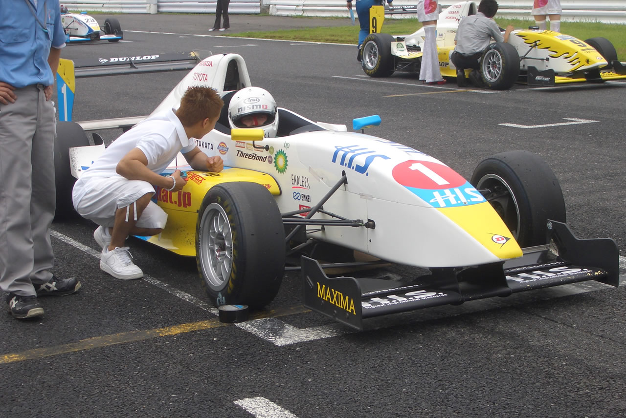 Igor Sushko on the grid at Suzuka.