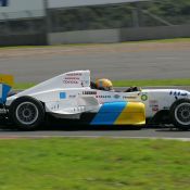 Igor Sushko at Fuji Speedway in the Japanese FCJ - Formula Renault. #1 H.I.S. car.