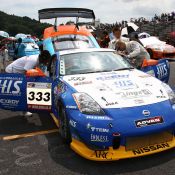 On the grid for the Super Taikyu series at Okayama Circuit. The H.I.S. Nissan Fairlady Z, piloted by Igor Sushko and Maejima Shy