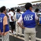 On the grid for the Super Taikyu series at Okayama Circuit. The H.I.S. Nissan Fairlady Z, piloted by Igor Sushko and Maejima Shy