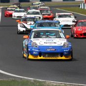 Parade lap for the Super Taikyu series at Okayama Circuit. The H.I.S. Nissan Fairlady Z, piloted by Igor Sushko and Maejima Shyu