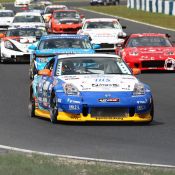 Parade lap for the Super Taikyu series at Okayama Circuit. The H.I.S. Nissan Fairlady Z, piloted by Igor Sushko and Maejima Shyu