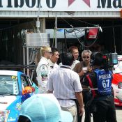 Igor Sushko and Maejima Shyuji being interviewed after qualifying on pole.