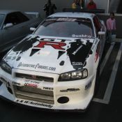 Our very own R34 Nissan Skyline GT-R World Challenge GT racecar at the R35 Nissan GT-R event at Chiat Day after L.A. Auto Show.