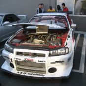 Our very own R34 Nissan Skyline GT-R World Challenge GT racecar at the R35 Nissan GT-R event at Chiat Day after L.A. Auto Show.