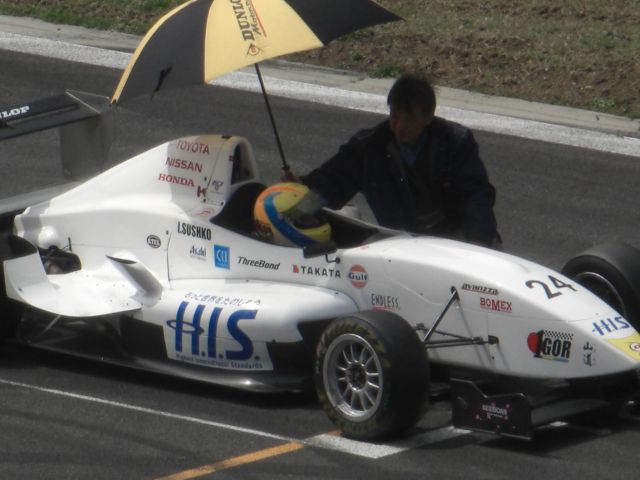 Igor Sushko in the #24 H.I.S. Travel car at FCJ Formula Renault Round 1 at Fuji Speedway.