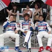 The #14 Okabe Jidosha Dixcel Mazda RX7 drivers.